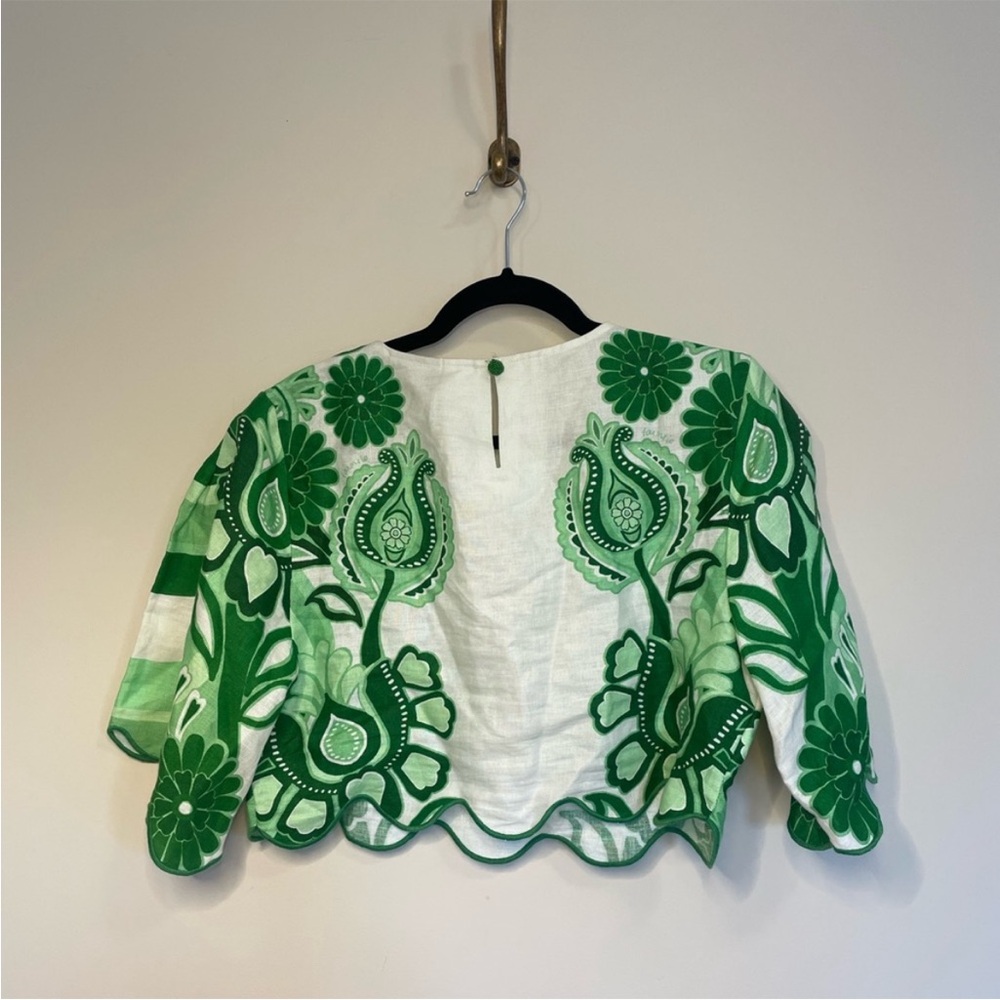 Farm Rio Festival Linen Crop Top - Picture 7 of 8